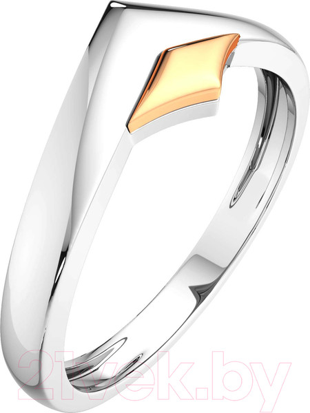 Изображение товара Кольцо из серебра ZORKA 0200089.G14K (р.17, с золотой вставкой)