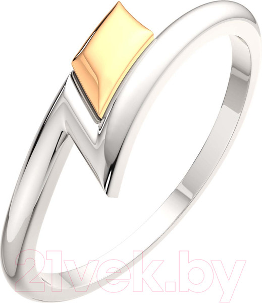 Изображение товара Кольцо из серебра ZORKA 0200092.G14K (р.17, с золотой вставкой)