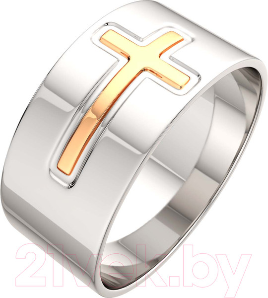 Изображение товара Кольцо из серебра ZORKA 0270047.G14K.ZZ.REL (р.17.5, с золотой вставкой)