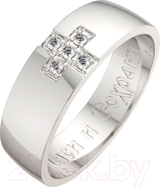 Изображение товара Кольцо венчальное из серебра ZORKA 0210213.REL (р.21, с фианитами)