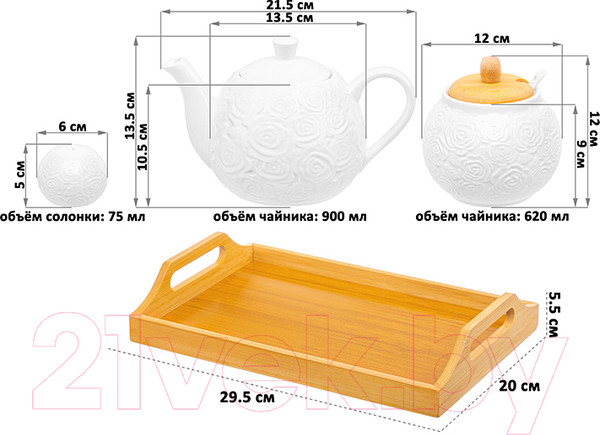 Изображение товара Набор для сервировки Elan Gallery Розы / 540862 