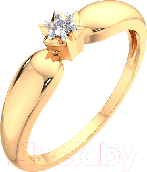 Изображение товара Кольцо помолвочное из розового золота ZORKA 2101045.14K.R.ZZ (р.17, с фианитом)