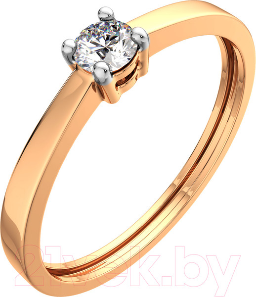 Изображение товара Кольцо помолвочное из розового золота ZORKA 2101132.14K.R.ZZ (р.16.5, с фианитом)