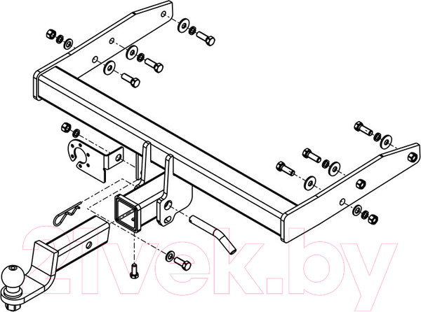 Изображение товара Фаркоп Avtos VW 36B (для VW Transporter/Multivan T5, T6 2003-2015, 2016-, под квадрат)