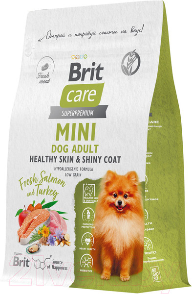 Изображение товара Сухой корм для собак Brit Care Mini Adult Healthy Skin&Shiny Coat с лос. и инд. / 5079124 (400г)