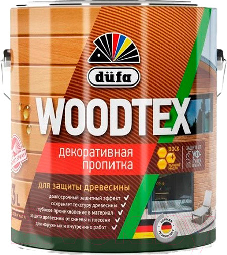 Изображение товара Пропитка для дерева Dufa Wood Tex (3л, белый)