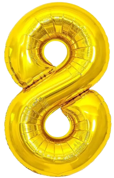 Изображение товара Воздушный шар Meshu Цифра 8 / MS_51222 (золотой)