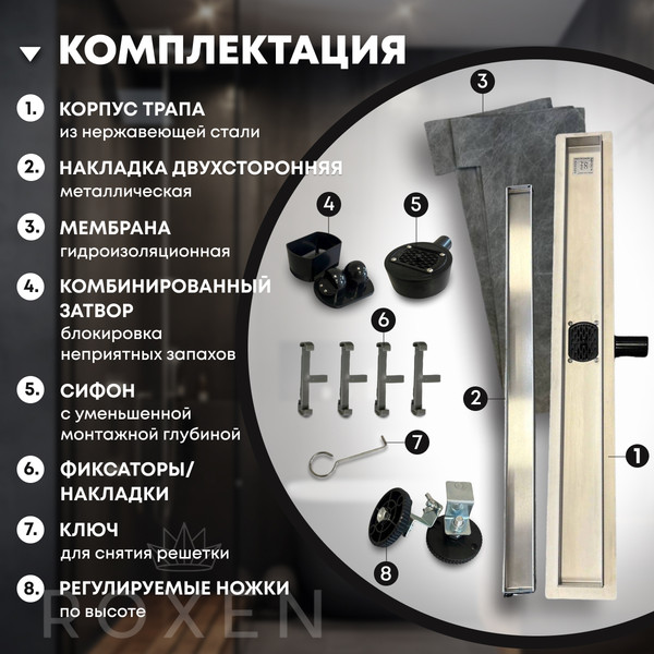 Изображение товара Трап для душа Roxen Supra Black 91050-100