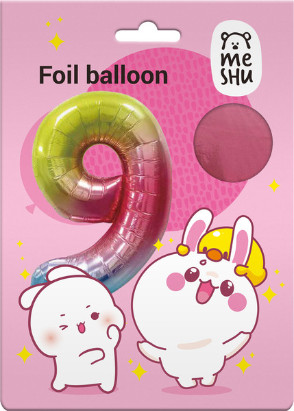 Изображение товара Воздушный шар Meshu Цифра 9 / MS_51243 (розовый)