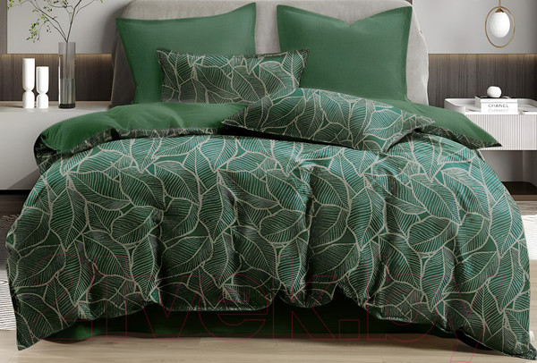 Изображение товара Комплект постельного белья Sofi de Marko Беверли Евро 4н / Евро-03Бв (малахит)