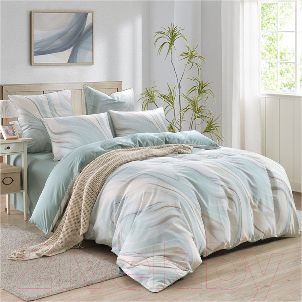 Изображение товара Комплект постельного белья Sofi de Marko Лорайн Евро 4н / Евро-5673 (зеленый)