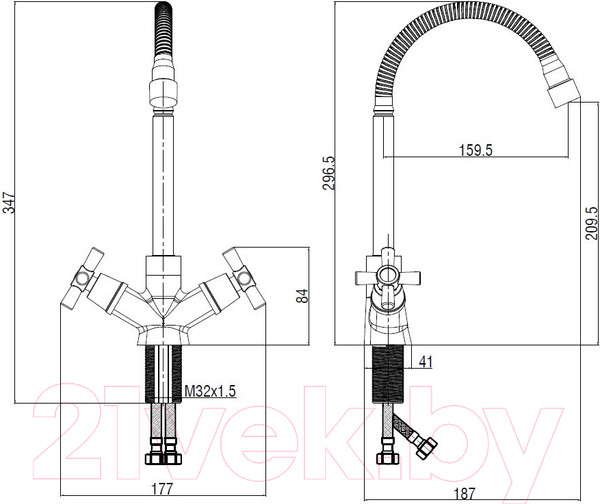 Изображение товара Смеситель Voda Turn TRN519flex