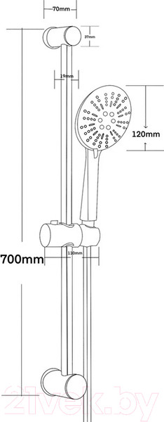 Изображение товара Душевой гарнитур Voda VSS15Black