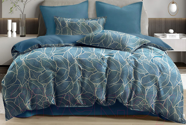 Изображение товара Комплект постельного белья Sofi de Marko Беверли Евро 4н / Евро-04Бв (морская волна)