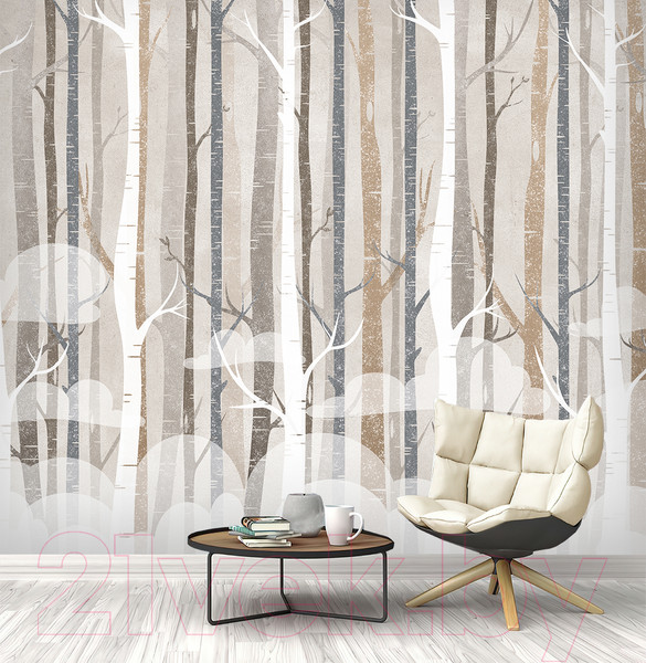 Изображение товара Фотообои листовые Vimala Векторные деревья (270x300)