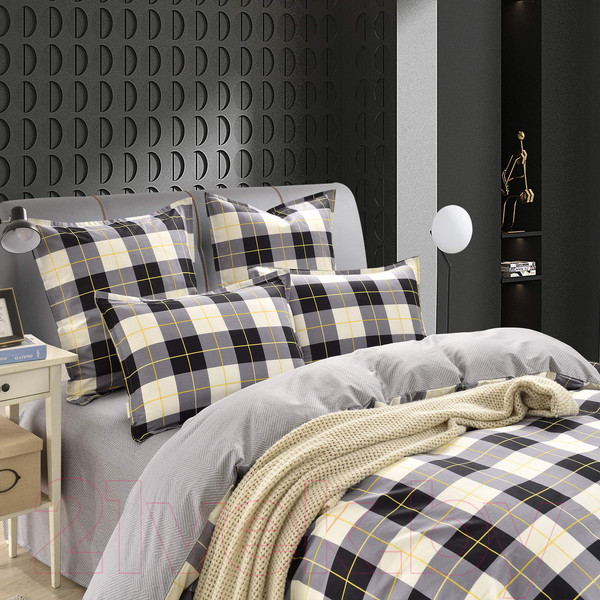 Изображение товара Комплект постельного белья Sofi de Marko Гамлет Евро 4н / Евро-5441 (серый)