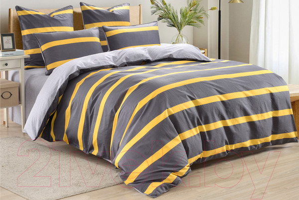 Изображение товара Комплект постельного белья Sofi de Marko Гарольд Евро 4н / Евро-5681 (желтый)