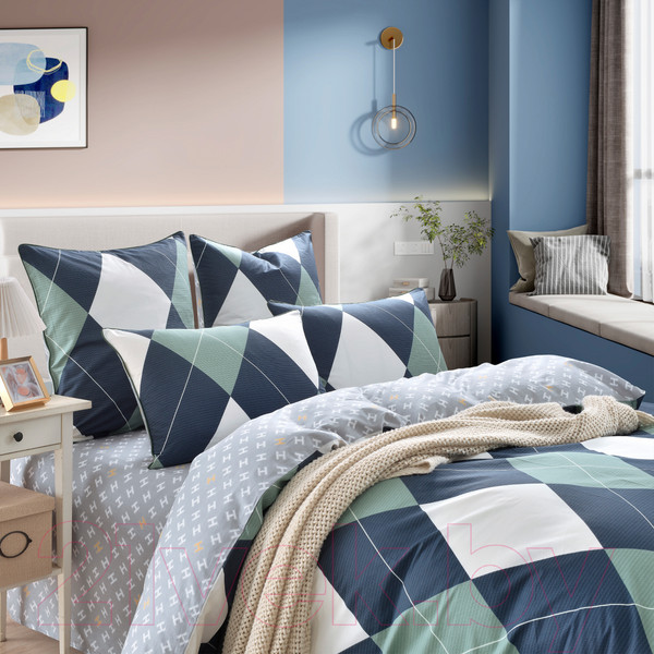 Изображение товара Комплект постельного белья Sofi de Marko Джин Евро 4н / Евро-5679 (синий)