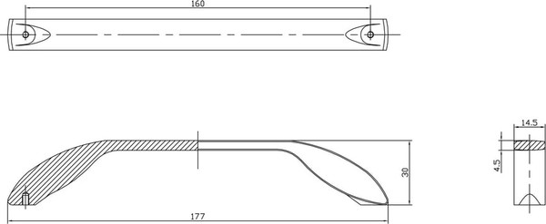Изображение товара Ручка для мебели Trodos 9455 160 сплав ЦАМ (сатиновое золото матовый)