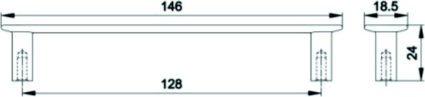 Изображение товара Ручка для мебели Trodos DMZ-22650 128 сплав ЦАМ (черный)