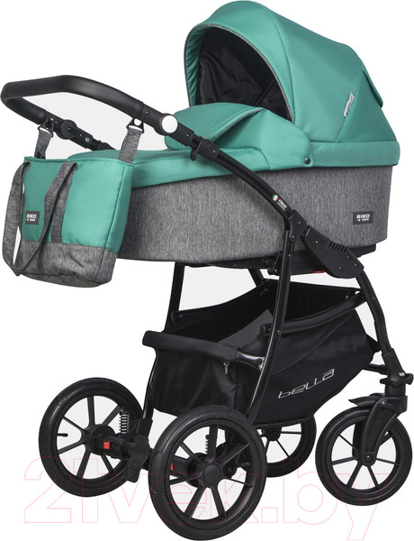 Изображение товара Детская универсальная коляска Riko Basic Bella 3 в 1 (03/серый-малахит)