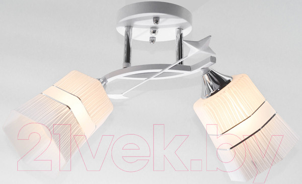 Изображение товара Потолочный светильник Aitin-Pro НПБ 02-2x60-101 / 6052/2 (белый/хром)