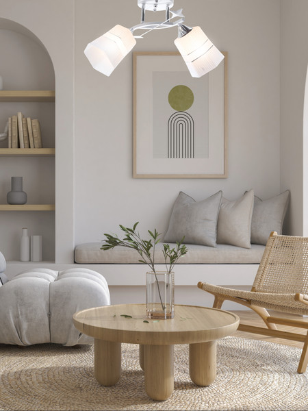 Изображение товара Потолочный светильник Aitin-Pro НПБ 02-2x60-101 / 6052/2 (белый/хром)