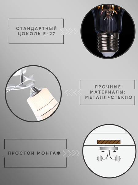 Изображение товара Потолочный светильник Aitin-Pro НПБ 02-2x60-101 / 6052/2 (белый/хром)