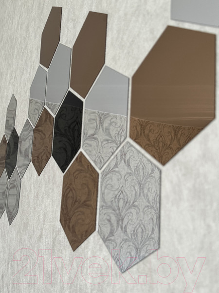 Изображение товара Зеркальная стеновая панель MirrorWall Гексагон (серебристый)