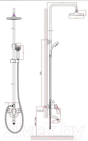 Изображение товара Душевая система со смесителем A-Five A5-0137