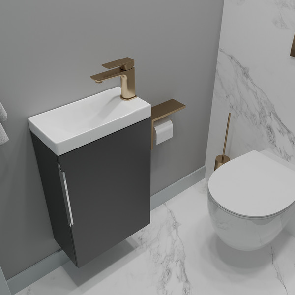 Изображение товара Тумба под умывальник ЗОВ Монови Слим 40 / S40LG0LG9268 (антрацит)