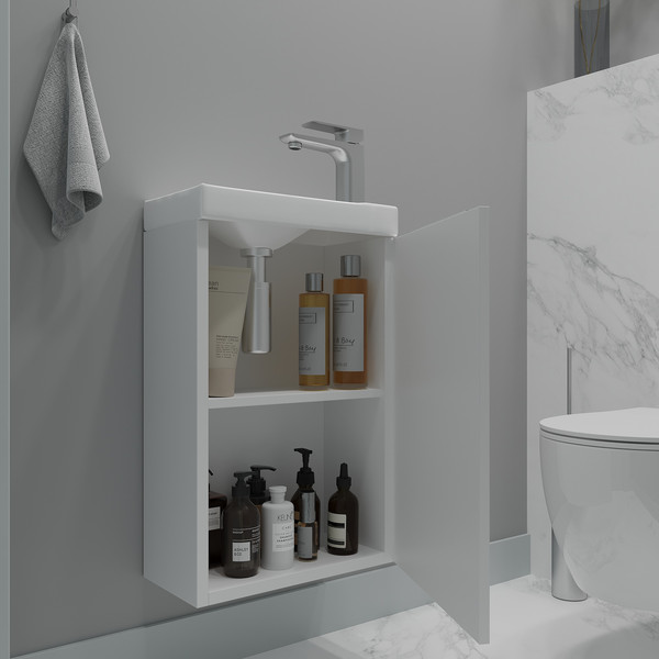 Изображение товара Тумба под умывальник ЗОВ Монови Слим 40 / S40LW0LW9268 (белый матовый)