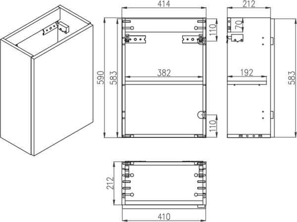 Изображение товара Тумба под умывальник ЗОВ Монови Слим 40 / S40LG0LG9268 (антрацит)