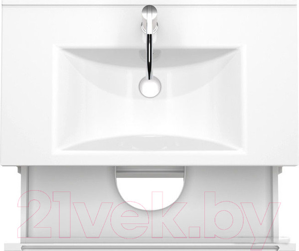 Изображение товара Тумба под умывальник ЗОВ Дион 80 / D80LHO0M9003GKV5-LDSPW (белый глянцевый/дуб)