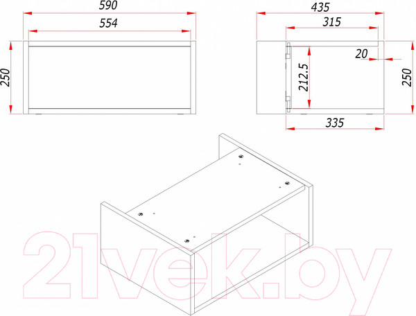 Изображение товара Тумба под умывальник ЗОВ Кито-2 60 / 2K60LA0MWMC-LDSPA (аттик/белый матовый)
