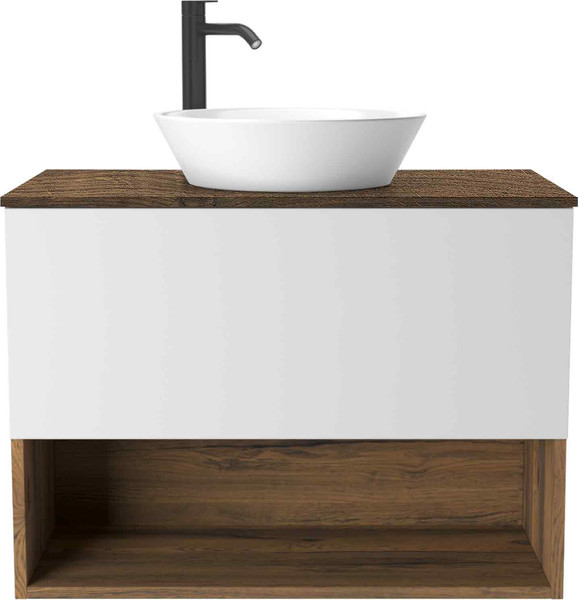 Изображение товара Тумба под умывальник ЗОВ Кито-2 60 / 2K60LA0MWMC-LDSPA (аттик/белый матовый)