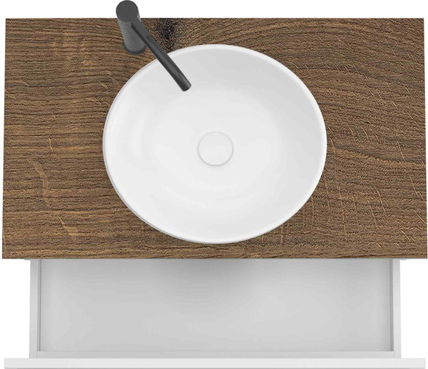 Изображение товара Тумба под умывальник ЗОВ Кито 80 / K80LA0MWMC-LDSPA (аттик/белый матовый)