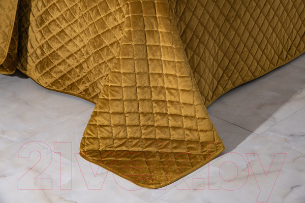 Изображение товара Набор текстиля для спальни Sofi de Marko Натаниэль 240х260 / Пок-Нт-240х260гр (горчичный)