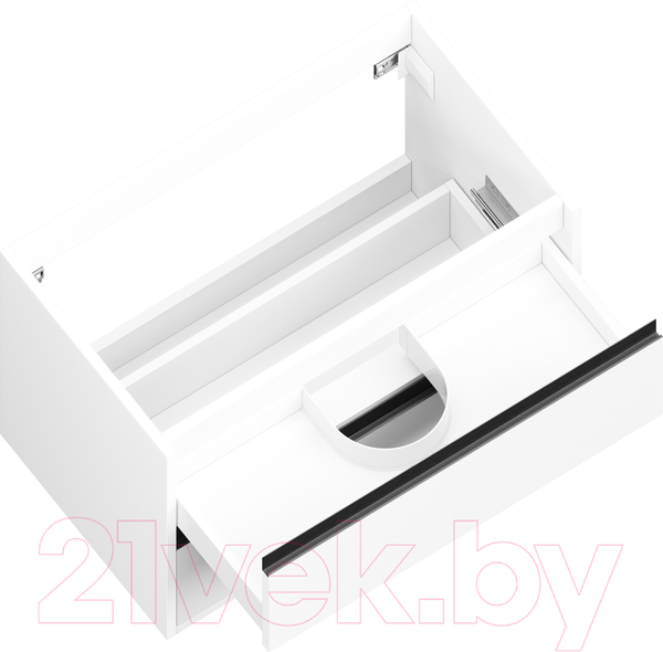 Изображение товара Тумба под умывальник ЗОВ Парма 100 / P100LWP0MWMC1B-LDSPW (белый матовый)