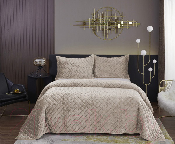 Изображение товара Набор текстиля для спальни Sofi de Marko Натаниэль 240х260 / Пок-Нт-240х260кр (крем)