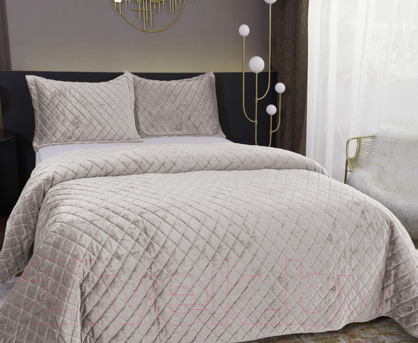 Изображение товара Набор текстиля для спальни Sofi de Marko Натаниэль 240х260 / Пок-Нт-240х260сс (светло-серый)