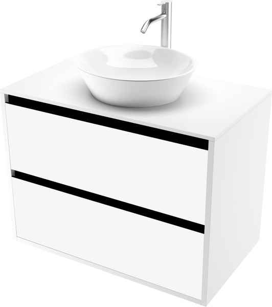 Изображение товара Тумба под умывальник ЗОВ Парма 80 / P80LWP0MWMC1B-LDSPW (белый матовый)