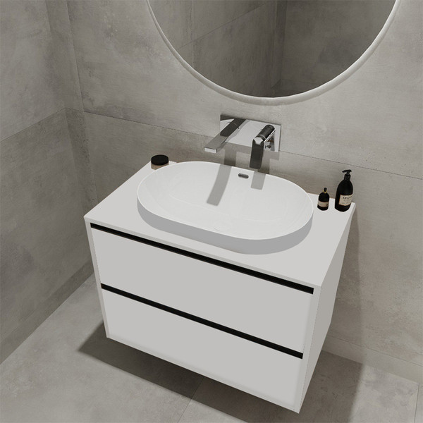 Изображение товара Тумба под умывальник ЗОВ Парма 60 / P60LWP0MWMC1B-LDSPW (белый матовый)