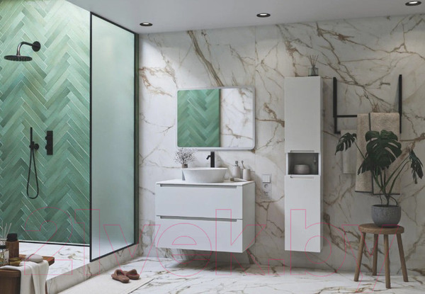 Изображение товара Тумба под умывальник ЗОВ Дион 70 / D70LWP0M9003MKV5-LDSPW (белый матовый)