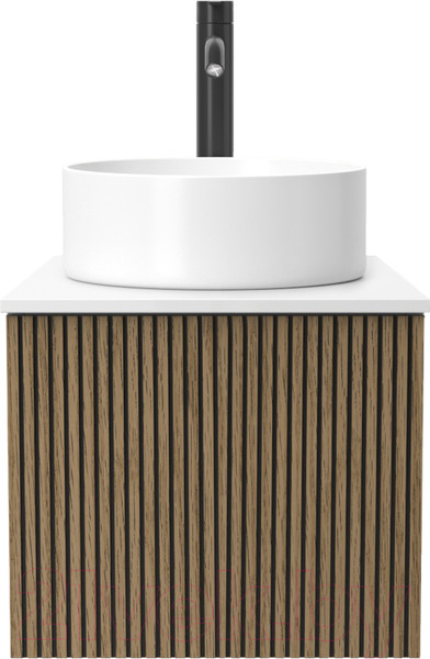 Изображение товара Тумба под умывальник ЗОВ Кито 40 / K40LW0MRMC-LDSPWС1 (белый/тростник)