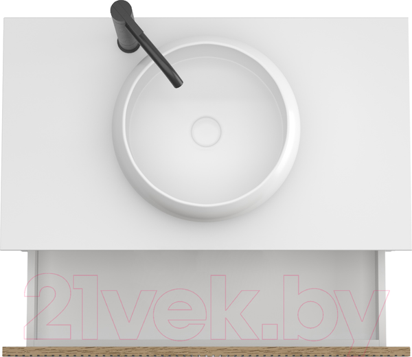 Изображение товара Тумба под умывальник ЗОВ Кито 100 / K100LW0MRMC-LDSPW (белый/тростник)