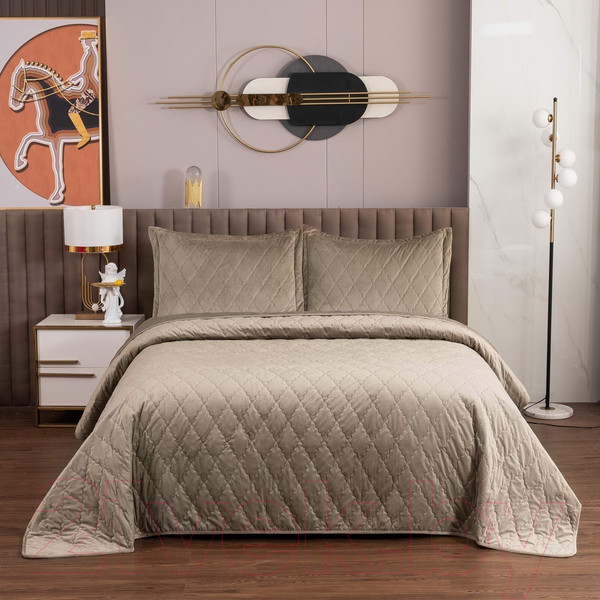 Изображение товара Набор текстиля для спальни Sofi de Marko Деметра 240х260 / Пок-5303Кч-240х260 (капучино)