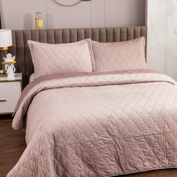 Изображение товара Набор текстиля для спальни Sofi de Marko Деметра 240х260 / Пок-5303Пр-240х260 (пепел роза)