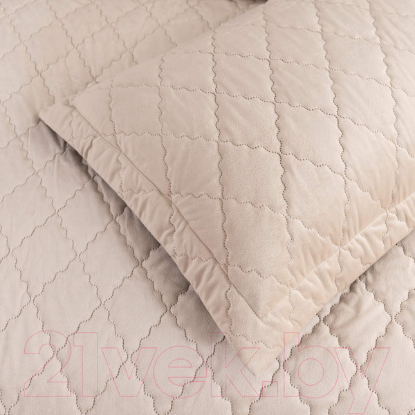 Изображение товара Набор текстиля для спальни Sofi de Marko Деметра 240х260 / Пок-5303Сб-240х260 (светло-бежевый)