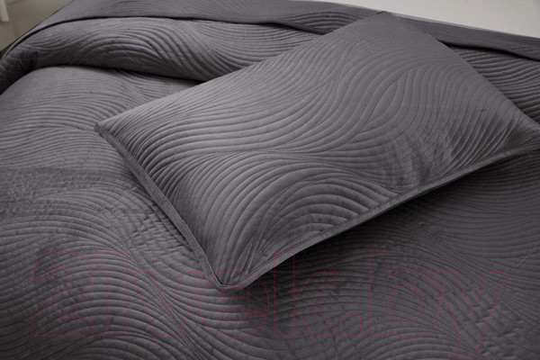 Изображение товара Набор текстиля для спальни Sofi de Marko Жизель 240х260 / Пок-ЖЛ9-240х260 (антрацит)